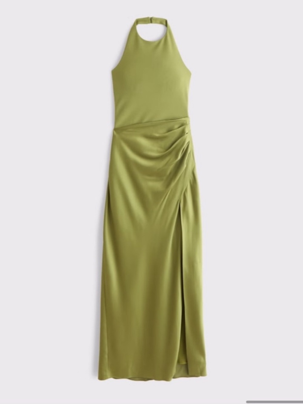 Abercrombie & Fitch Halter Mixed Fabric Maxi Dress
